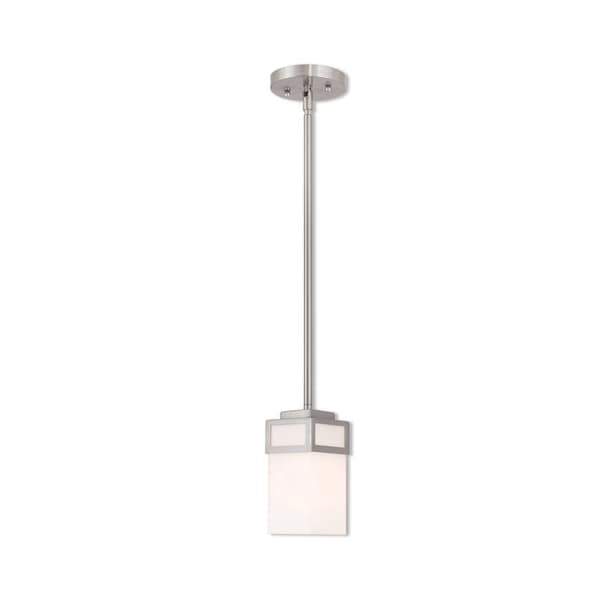 Livex Lighting Harding 1 Light Brushed Nickel Mini Pendant 40191-91 - main